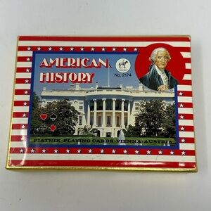 Vintage American History Piatnik Playing Cards Set Vienna Austria 2 Decks Bridge